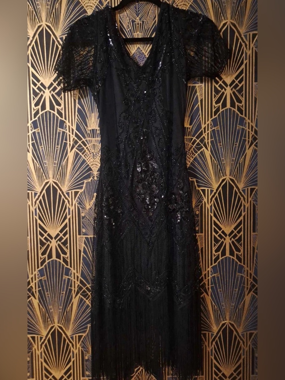 Black Beaded Flapper Style Dress By BabeYond